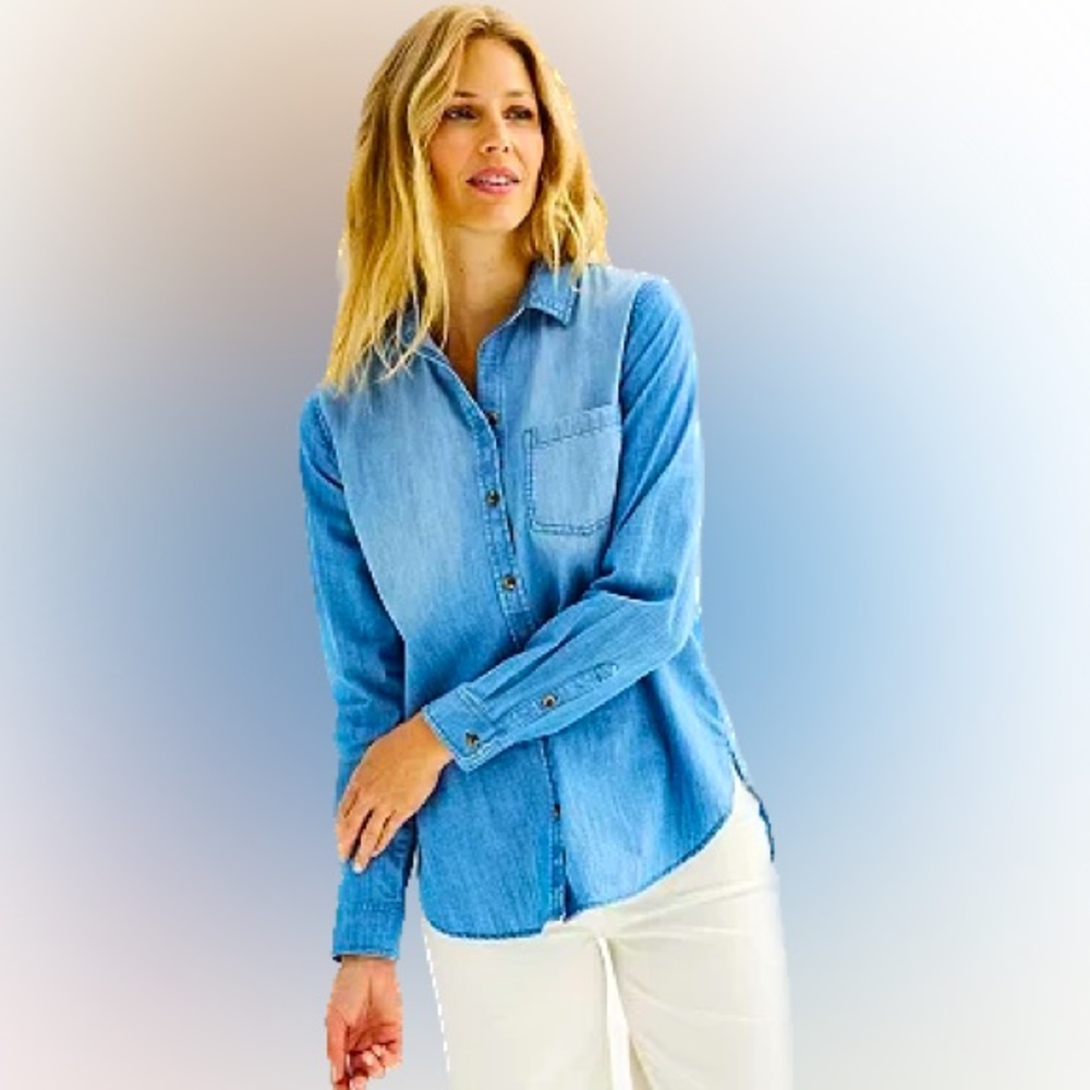 Women's Sonoma Goods For Life® Everyday Essential Button-Down Denim Shirt Large